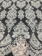 Dense Sequin Embroidered Bridal Fabric — fabric photo 2