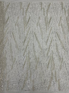 Dense Silver Bead & 3/4 mm Sequin Embroidered Fabric — fabric photo 6