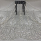 Crystal-Look Sequin & Bubble-Bead Embroidered Bridal Fabric – Design 81727