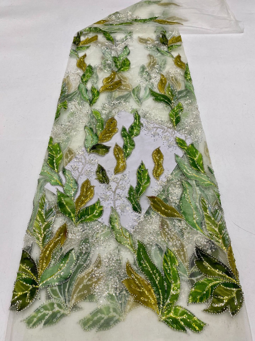 Botanical Sequin & Printed Bridal Fabric – Design 29503 — fabric photo 6
