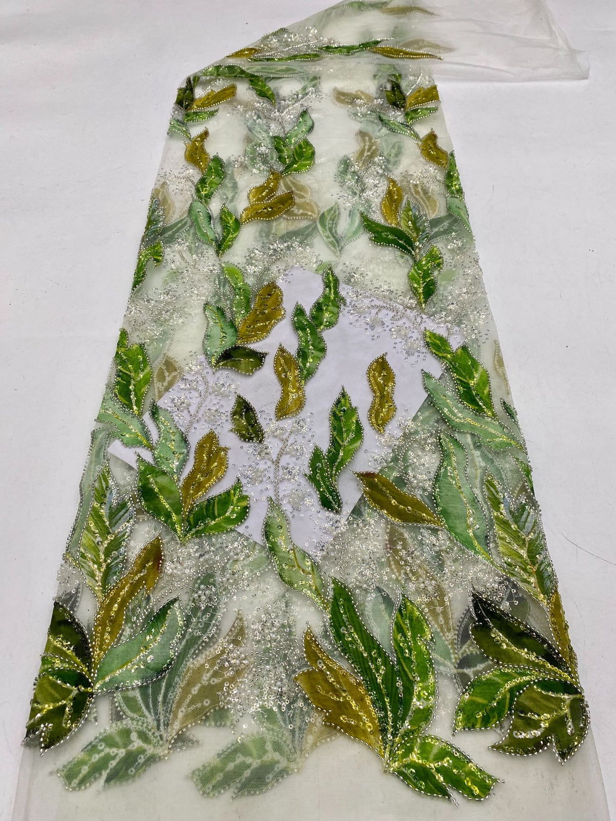 Botanical Sequin & Printed Bridal Fabric – Design 29503 — fabric photo 6