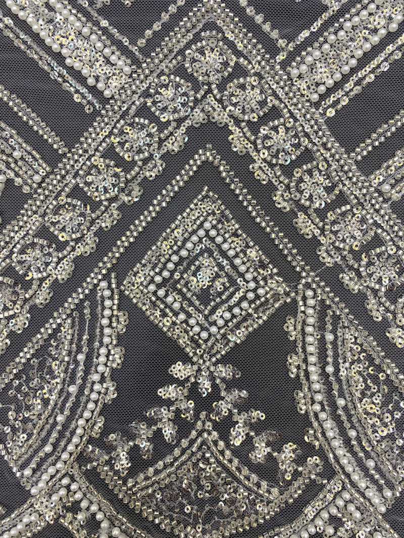 Foam Bead & 3/4mm Crystal Sequin Fabric — fabric photo 3