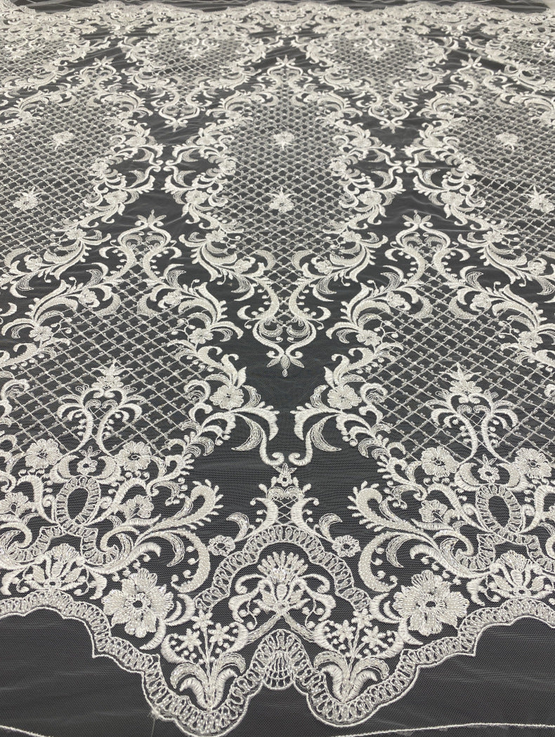 Diamond Pattern Bead Embroidery Fabric — fabric photo 2