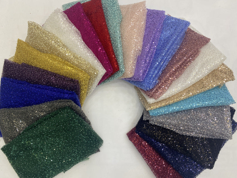 Sequin and Bead Embroidered Mesh Fabric — fabric photo 5