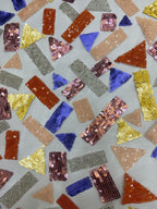 Geometric Sequin Embroidered Bridal Fabric — fabric photo 6