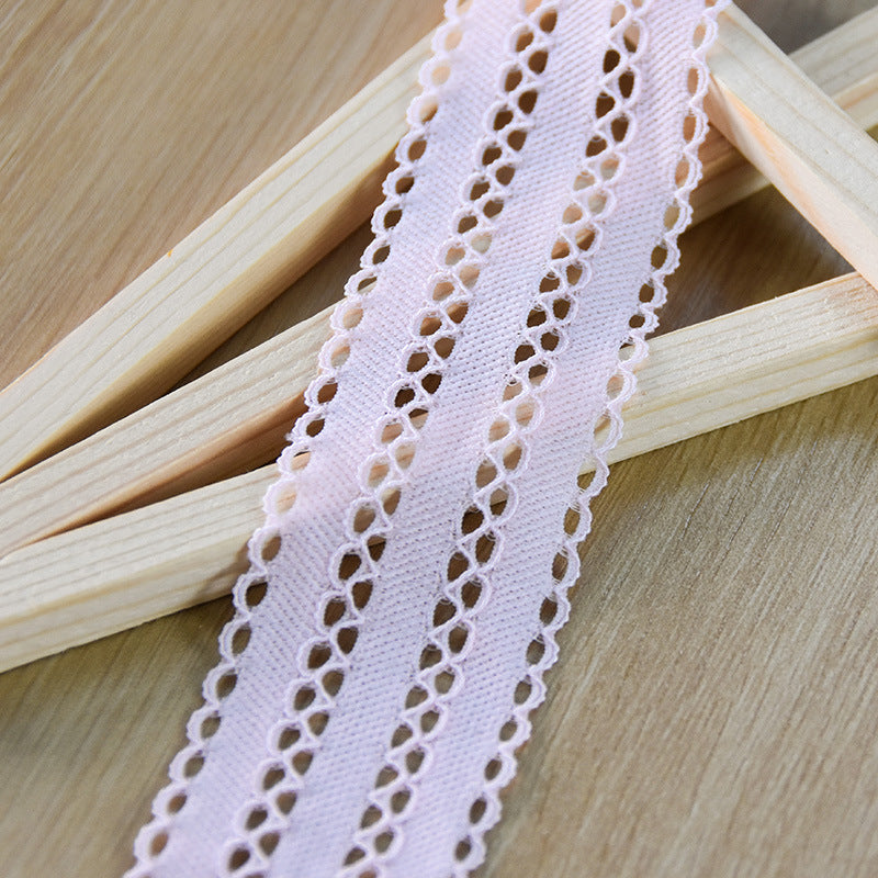 Geometric Double-Scallop Straight-Edge Lace Trim 3.5 cm — fabric photo 3