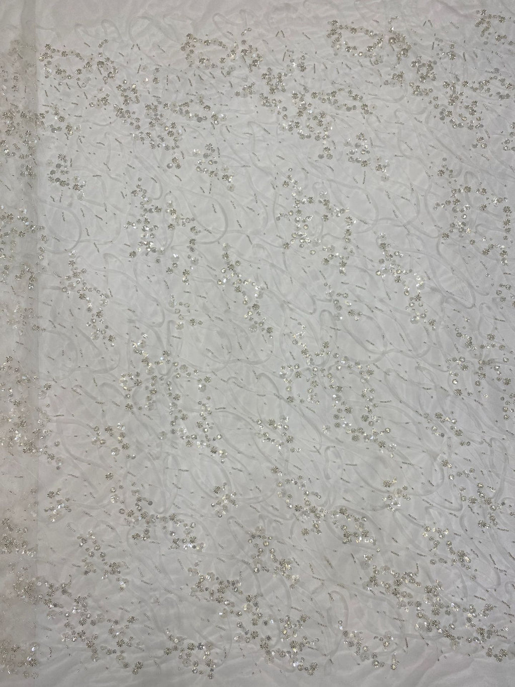 Corded Triple-Bead & 3/7 mm Sequin Embroidered Fabric — fabric photo 6