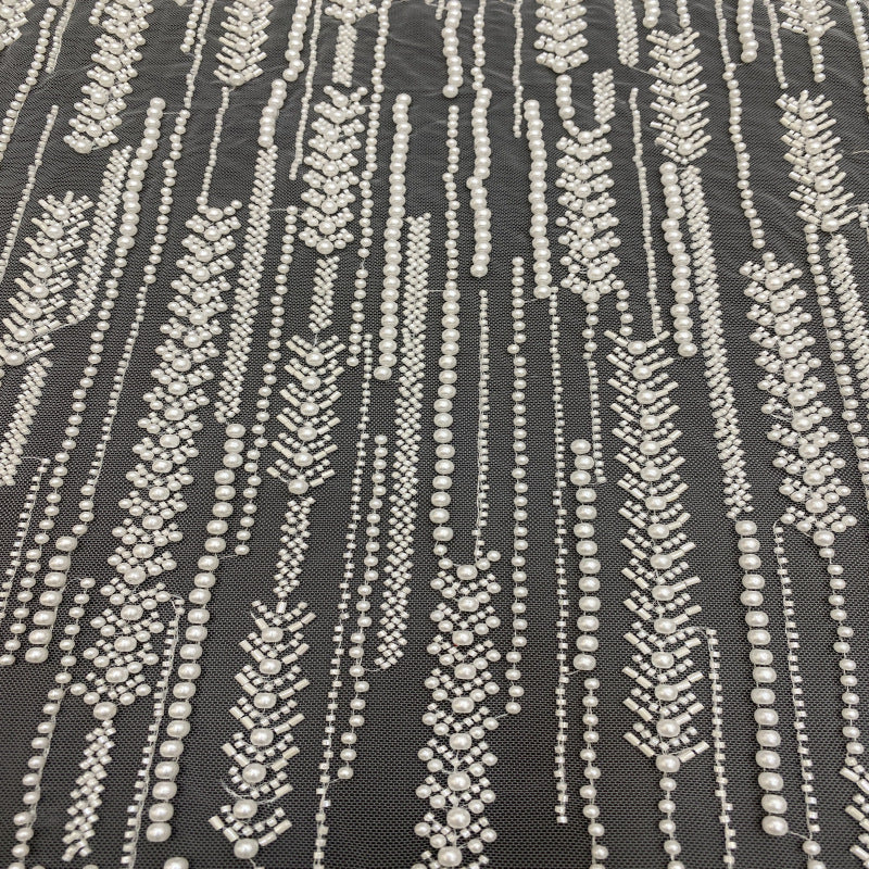 Bugle-Bead & Bubble-Bead Embroidered Bridal Fabric — fabric photo 2