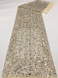 Textured Rope Shell Sequin Embroidered Fabric — fabric photo 6