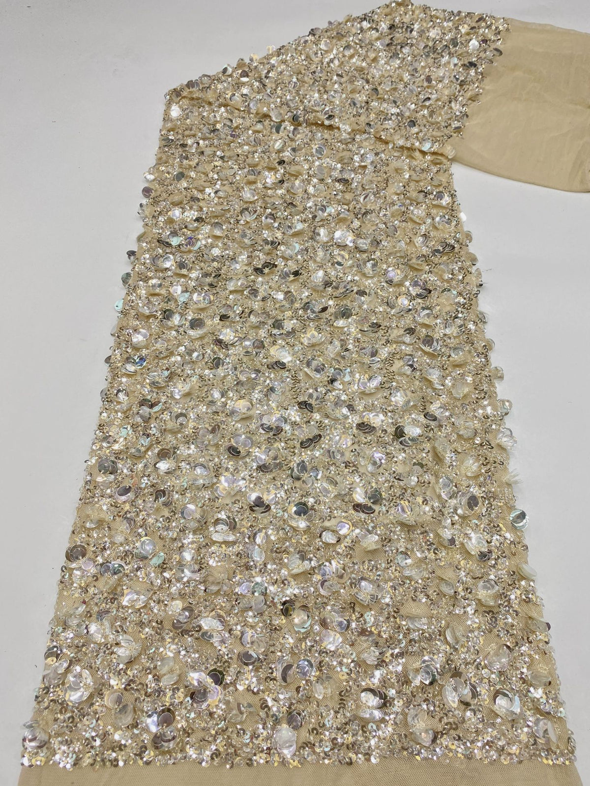 Stretch Mesh with 5–12mm Crystal Sequins — fabric photo 6