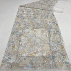 Geometric Multicolor Sequin Embroidery Fabric — fabric photo 4