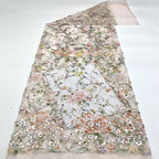 Printed Bead & Sequin Embroidered Fabric — fabric photo 2