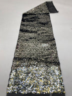 Two-Tone 9 mm Sequin Embroidered Bridal Fabric — fabric photo 6