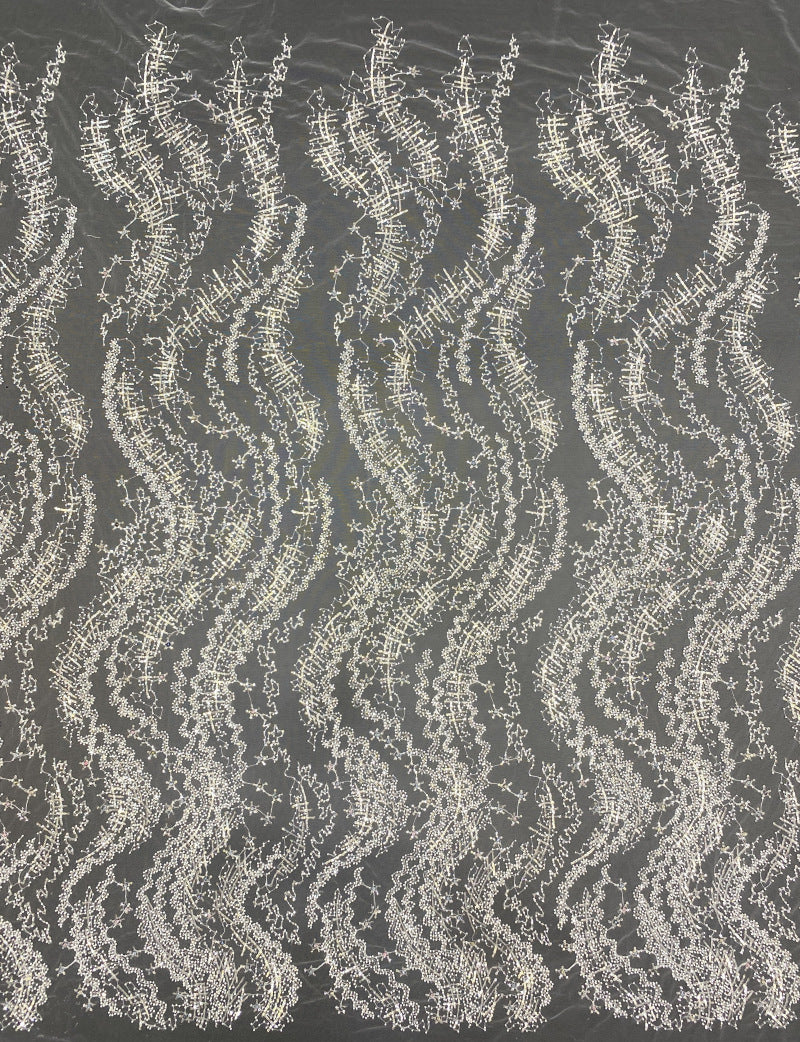 Sequin Embroidered Bridal Fabric – Design 64287 — fabric photo 6