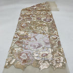 Multicolor 2/4/3/5 mm Sequin Embroidered Bridal Fabric