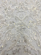 Botanical Bead & Sequin Embroidered Bridal Fabric — fabric photo 5