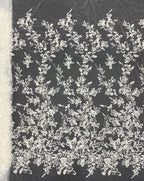 Star Motif Foam Bead Sequin Embroidery Fabric — fabric photo 6