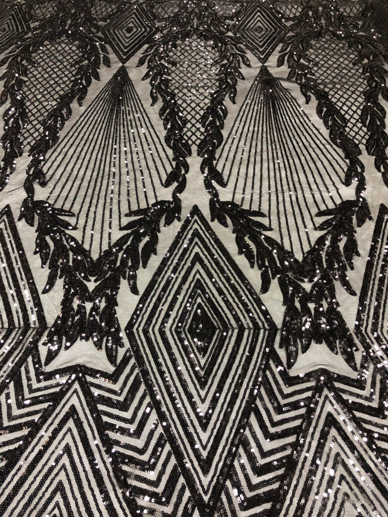 Stretch Mesh with 3mm Sequin Embroidery — fabric photo 4