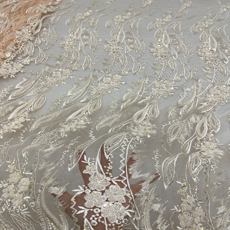 Sequin Embroidered Bridal Fabric – Design 74943 — fabric photo 5