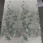 Heavy Laser Floral Bead Sequin Embroidery Fabric — fabric photo 2