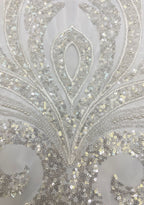 Sequin & Bubble-Bead Embroidered Bridal Fabric – Design 03839 — fabric photo 5