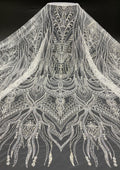 Sequin Embroidered Bridal Fabric – Design 91967 — fabric photo 6