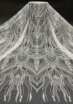 Sequin Embroidered Bridal Fabric – Design 91967 — fabric photo 6