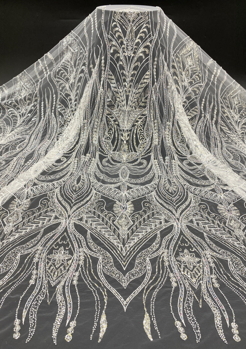 Sequin Embroidered Bridal Fabric – Design 91967 — fabric photo 6