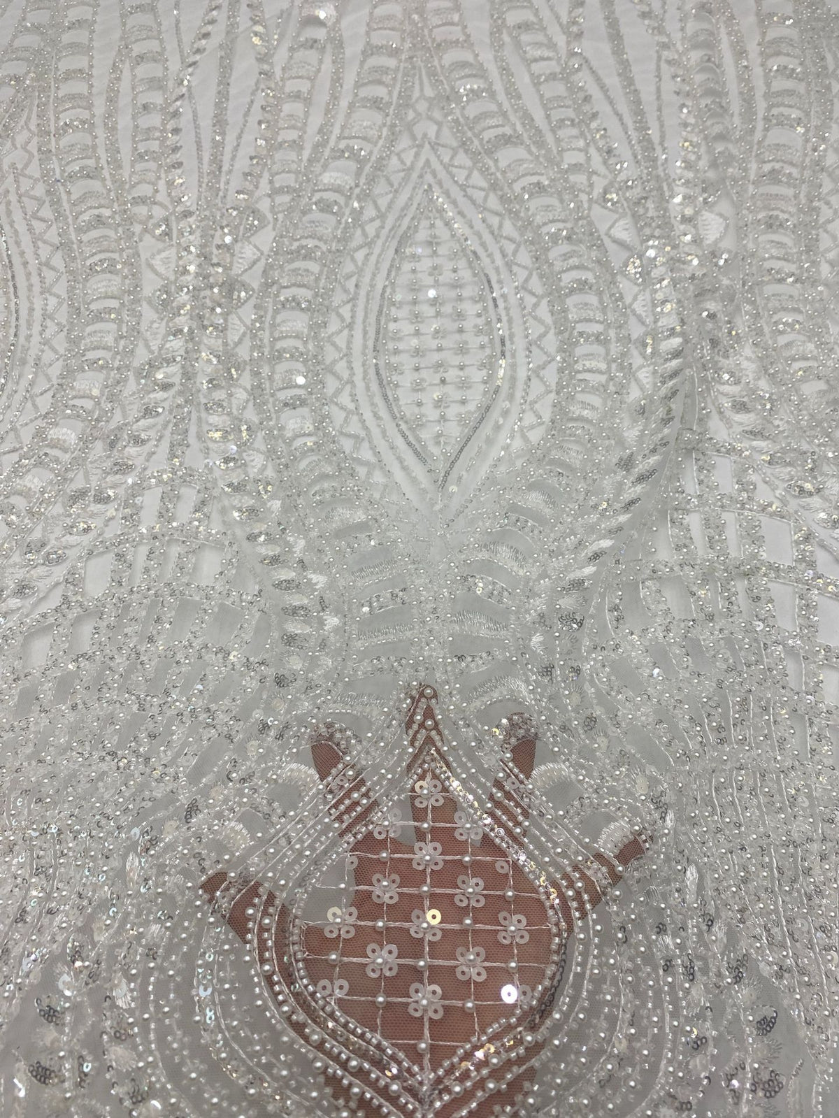 Foam Bead & 3/5mm Sequin Embroidery Fabric — fabric photo 4