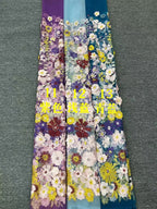 Multicolor Botanical Applique Embroidered Fabric — fabric photo 4