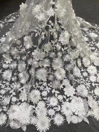 Multicolor Asymmetric Appliqué Embroidery Fabric — fabric photo 2