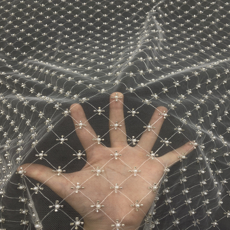 Bubble-Bead Embroidered Dressmaking Fabric — fabric photo 4