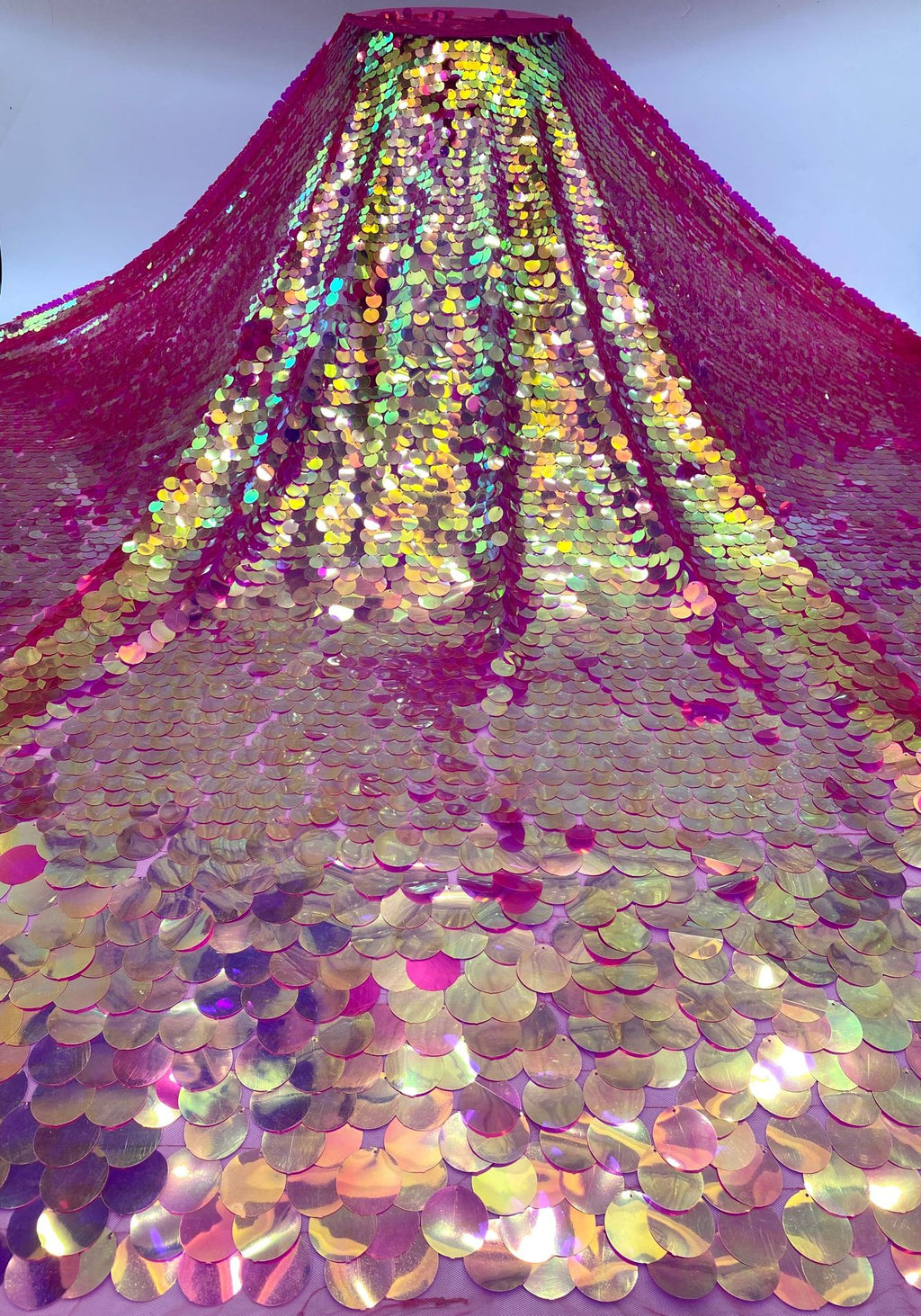 Oversized 12–40mm Multisize Sequin Embroidery Fabric