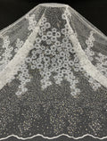 Ribbon Foam Bead Silver Sequin Bridal Fabric — fabric photo 6