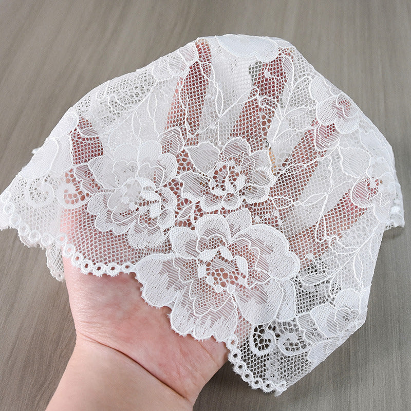 Large Floral Double-Scallop Corded Stretch Nylon-Spandex Lace Trim 18 cm — fabric photo 2