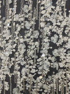 Geometric Foam Bead & 3/7mm Sequin Fabric — fabric photo 3