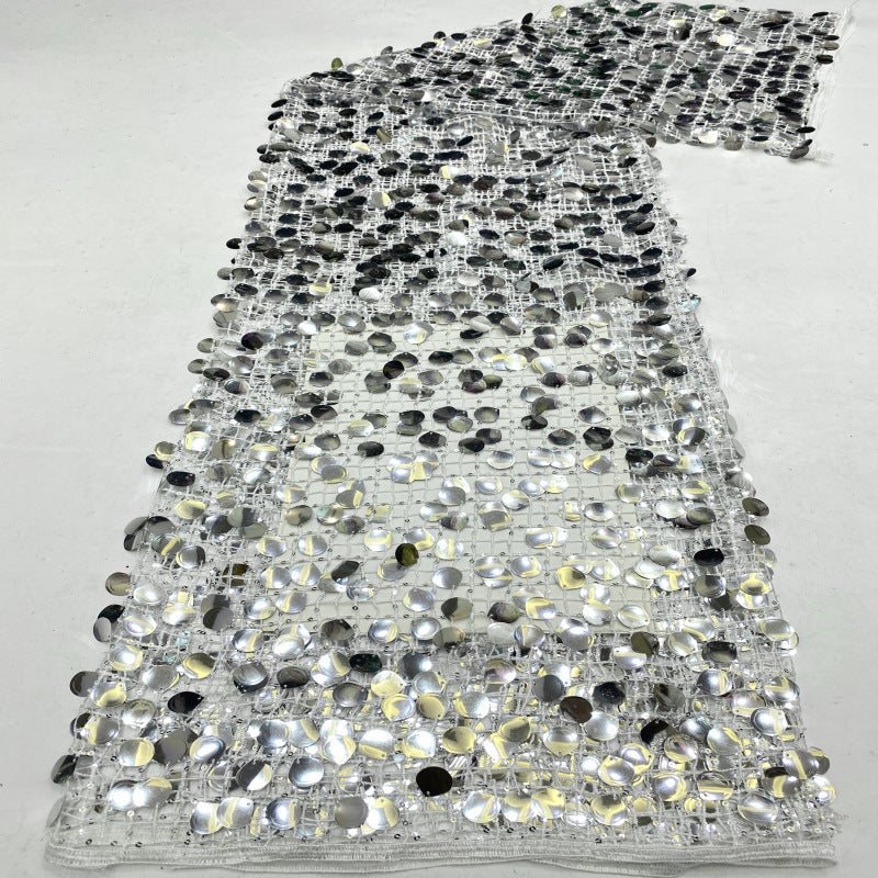 Hollow Grid 3mm & 18mm Sequin Fabric — fabric photo 5