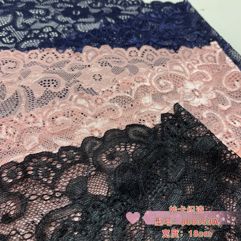 Double-Scallop Straight-Edge Nylon Lace Trim 18 cm
