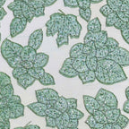 Floral Bugle Bead Applique Embroidered Mesh Fabric – Per Yard