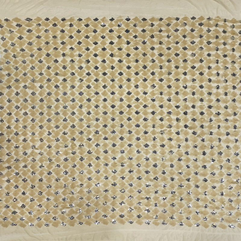 5/9/18mm Sequin Embroidered Stretch Mesh — fabric photo 2