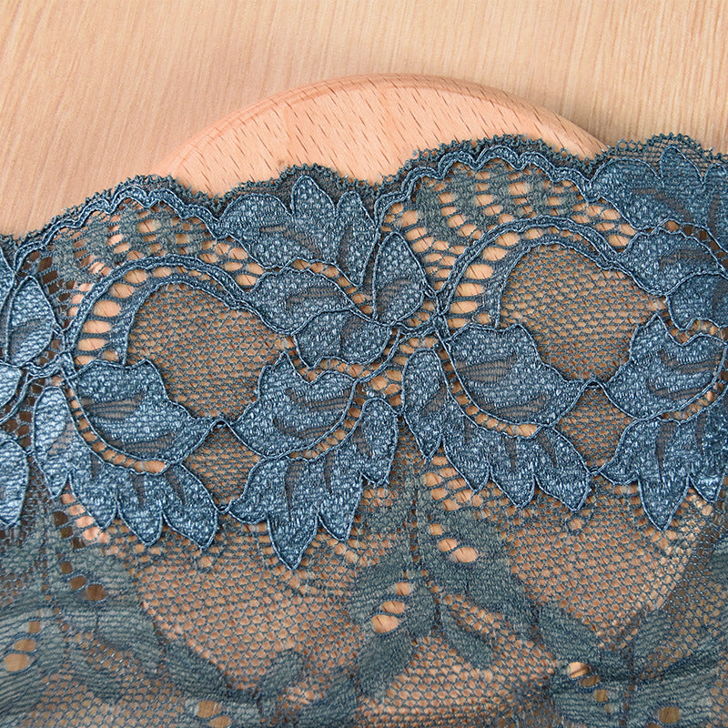 Leaf Double-Scallop Stretch Nylon Lace Trim 18 cm — fabric photo 3