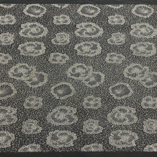 3/5 mm Sequin & Bubble-Bead Embroidered Bridal Fabric – Design 86751