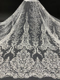 3/4 mm Sequin & Bubble-Bead Embroidered Bridal Fabric – Design 47615 — fabric photo 6
