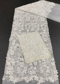 Floral Bead Rope Sequin Embroidery Fabric — fabric photo 6