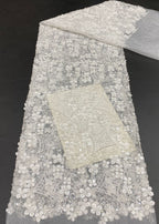 Floral Bead Rope Sequin Embroidery Fabric — fabric photo 6