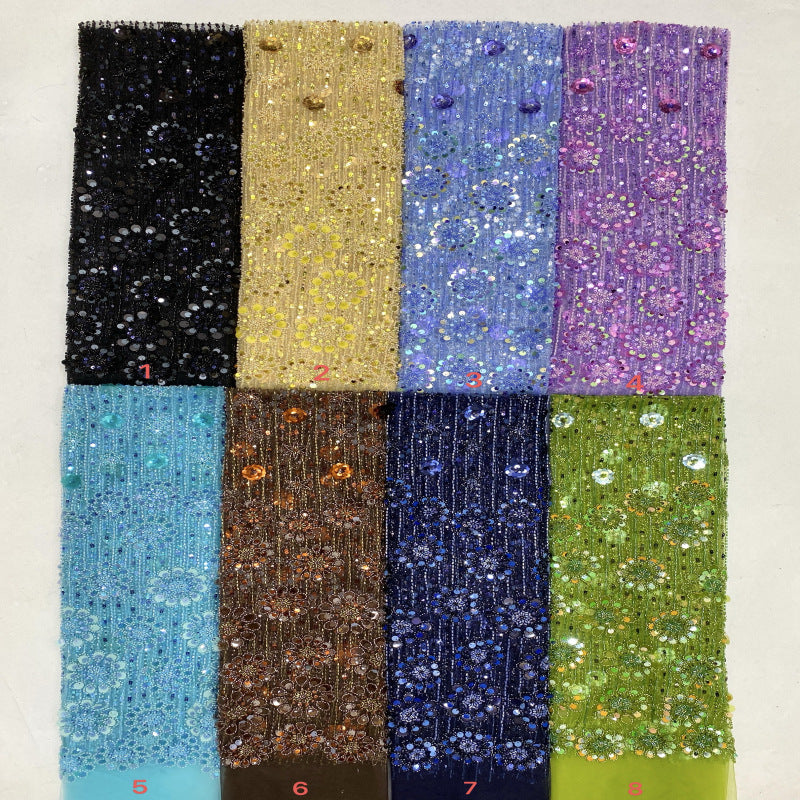 Heavy Bugle Bead & Mixed Sequin Bridal Fabric - Style 60972 — fabric photo 2