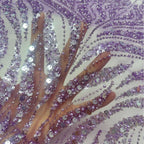 Linear Sequin Embroidered Mesh Fabric – Per Yard — fabric photo 2