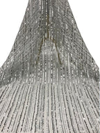 Multicolor Vertical Stripe Sequin Embroidery Fabric — fabric photo 2