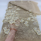 Heavy Laser Floral Bead Sequin Embroidery Fabric — fabric photo 5