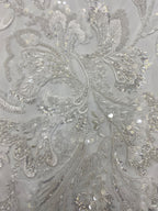 Bugle Bead & 3/7mm Sequin Embroidery Fabric — fabric photo 5